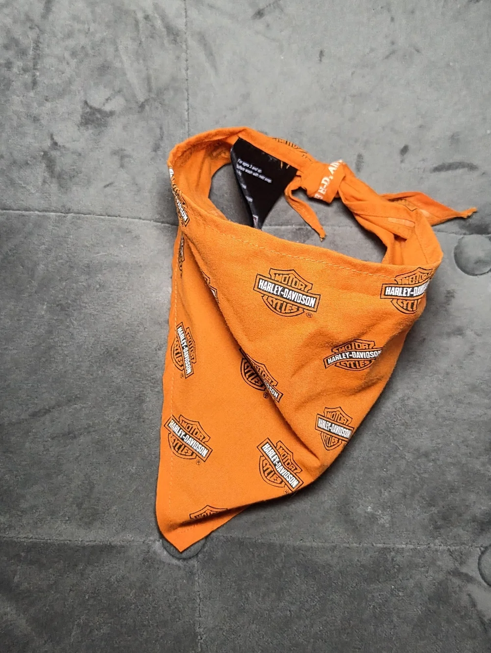 Harley-Davidson Orange Logo Bandana Scarf Dog Baby Doll Tiny Size
